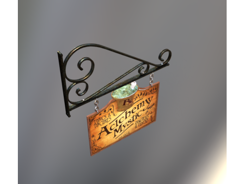 Vintage Alchemy Shop Sign Modèle 3D