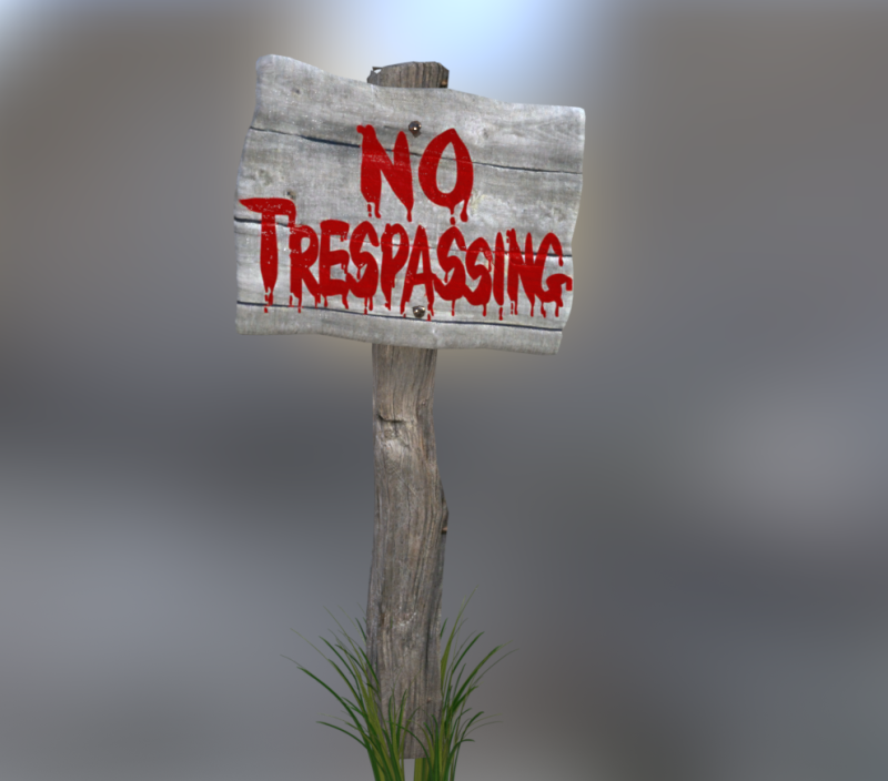 No trespassing sign 3D Модель .c4d .max .obj .3ds .fbx .stl .blend