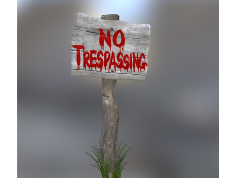 No trespassing sign 3D Model