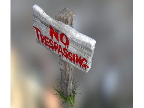 No trespassing sign 3D Модель