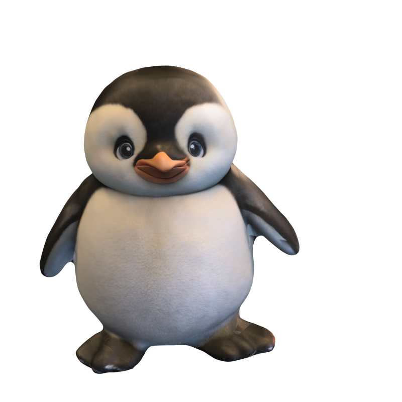 Cute Baby Penguin 3D 模型 .c4d .max .obj .3ds .fbx .stl .blend