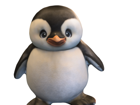 Cute Baby Penguin 3D Model
