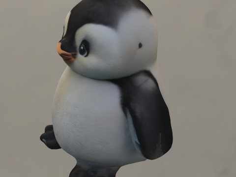Cute Baby Penguin 3D 模型