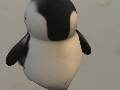 Cute Baby Penguin 3D Model