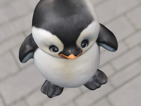Cute Baby Penguin 3D 模型