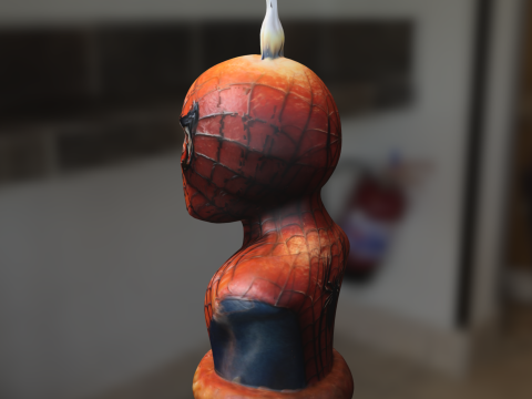 Flaming Spider man candle Modello 3D