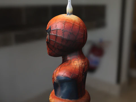 Flaming Spider man candle 3D Model