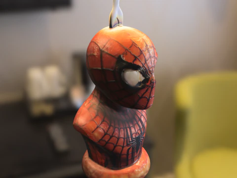 Flaming Spider man candle 3D Model