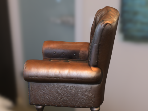Vintage Leather Armchair 3D Model