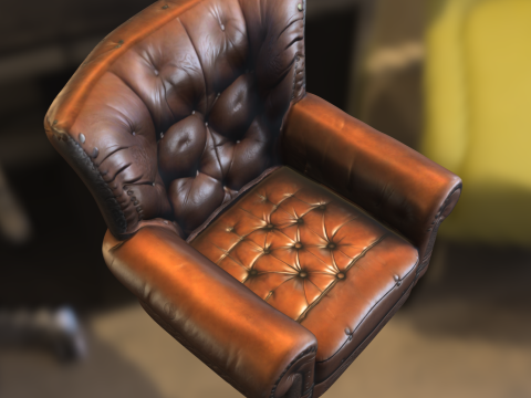 Vintage Leather Armchair 3D Model