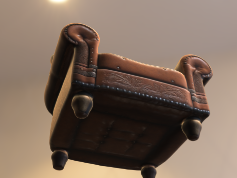 Vintage Leather Armchair 3D Model