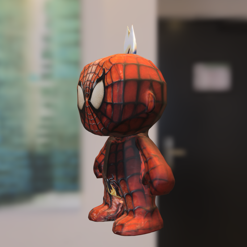 Figure candle spiderman Model 3D .c4d .max .obj .3ds .fbx .stl .blend 