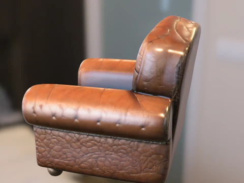 Classic Leather Armchair 3D Model
