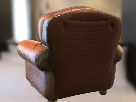 Classic Leather Armchair 3D Model