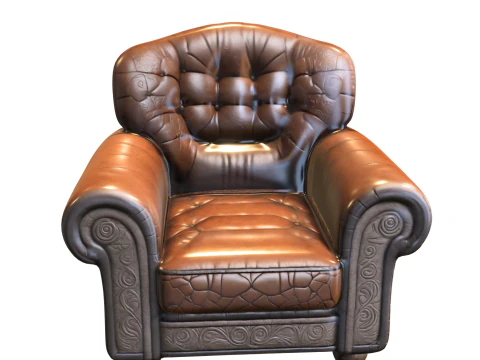Classic Leather Armchair 3D Model