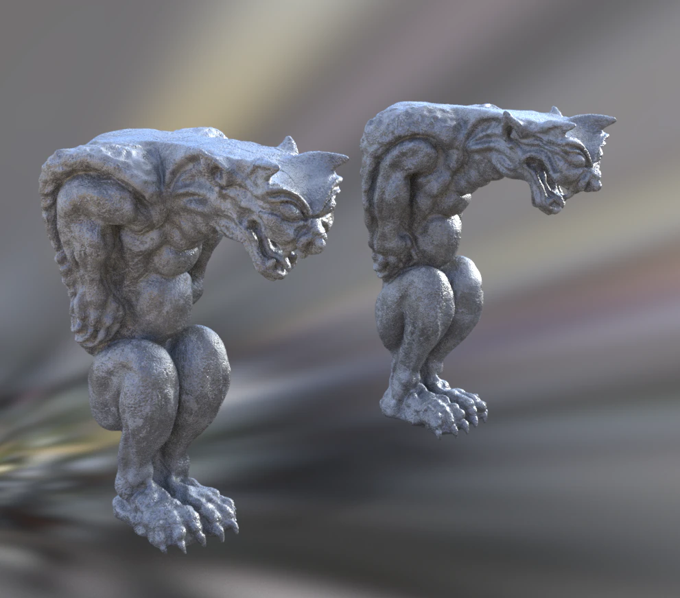 Gargoyle Statue 3D Model .c4d .max .obj .3ds .fbx .stl .blend 