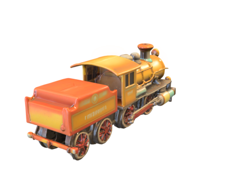 Vintage Steam Locomotive Collection 3D Модель