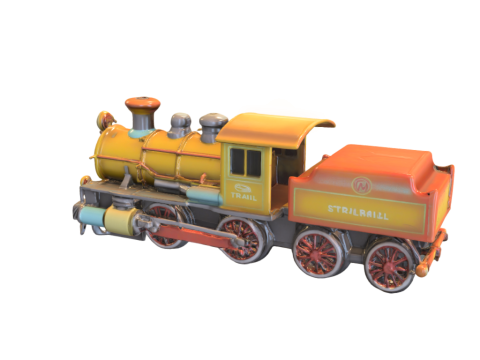 Vintage Steam Locomotive Collection 3D Модель
