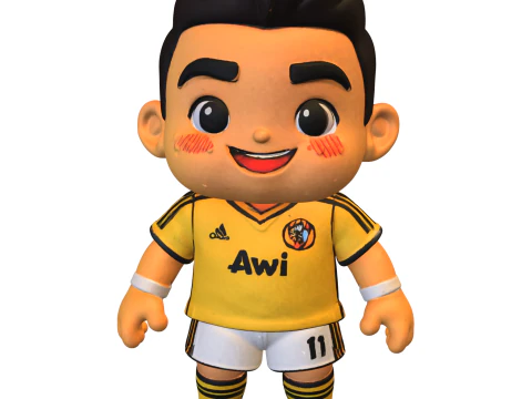 Jugador de f&uacute;tbol de dibujos animados Modelo 3D