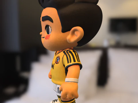 Cartoon Soccer Player 3D Model