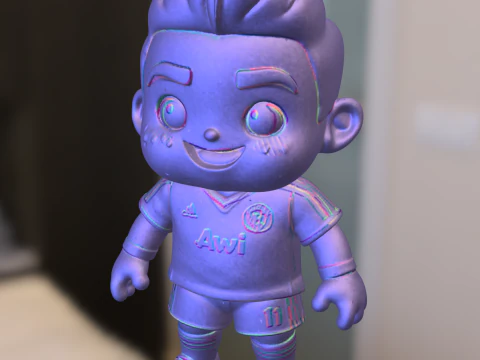 Cartoon Soccer Player 3D Model
