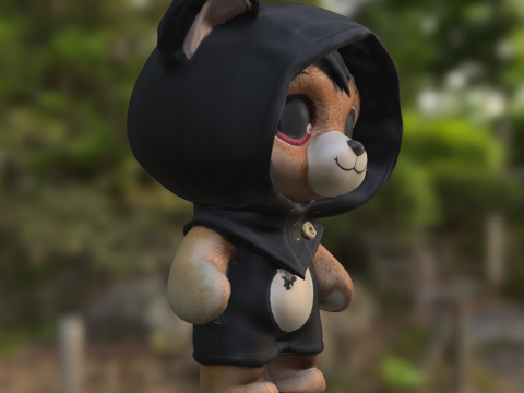 Cute Wolf Hoodie 3D 模型