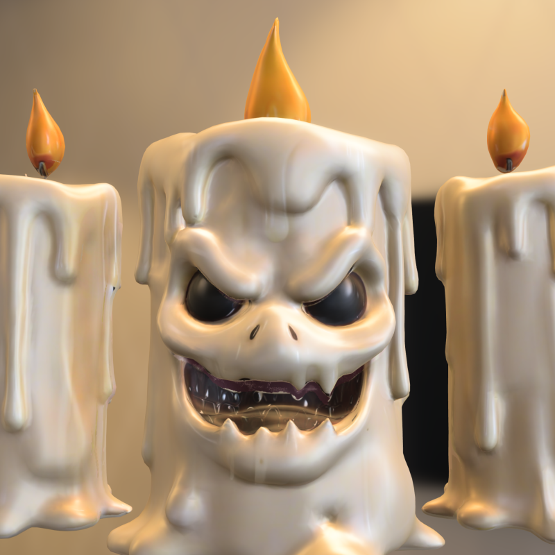 Evil Candle Monster 3D Модель .c4d .max .obj .3ds .fbx .stl .blend 