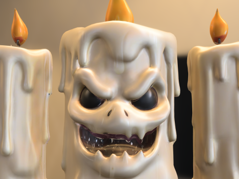 Evil Candle Monster 3D Modell