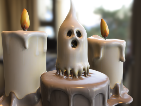 Haunted Ghost Candle 3D Model