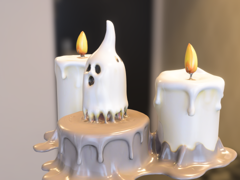 Haunted Ghost Candle Modèle 3D