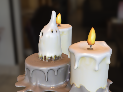 Haunted Ghost Candle Modèle 3D