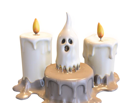 Haunted Ghost Candle 3D Model