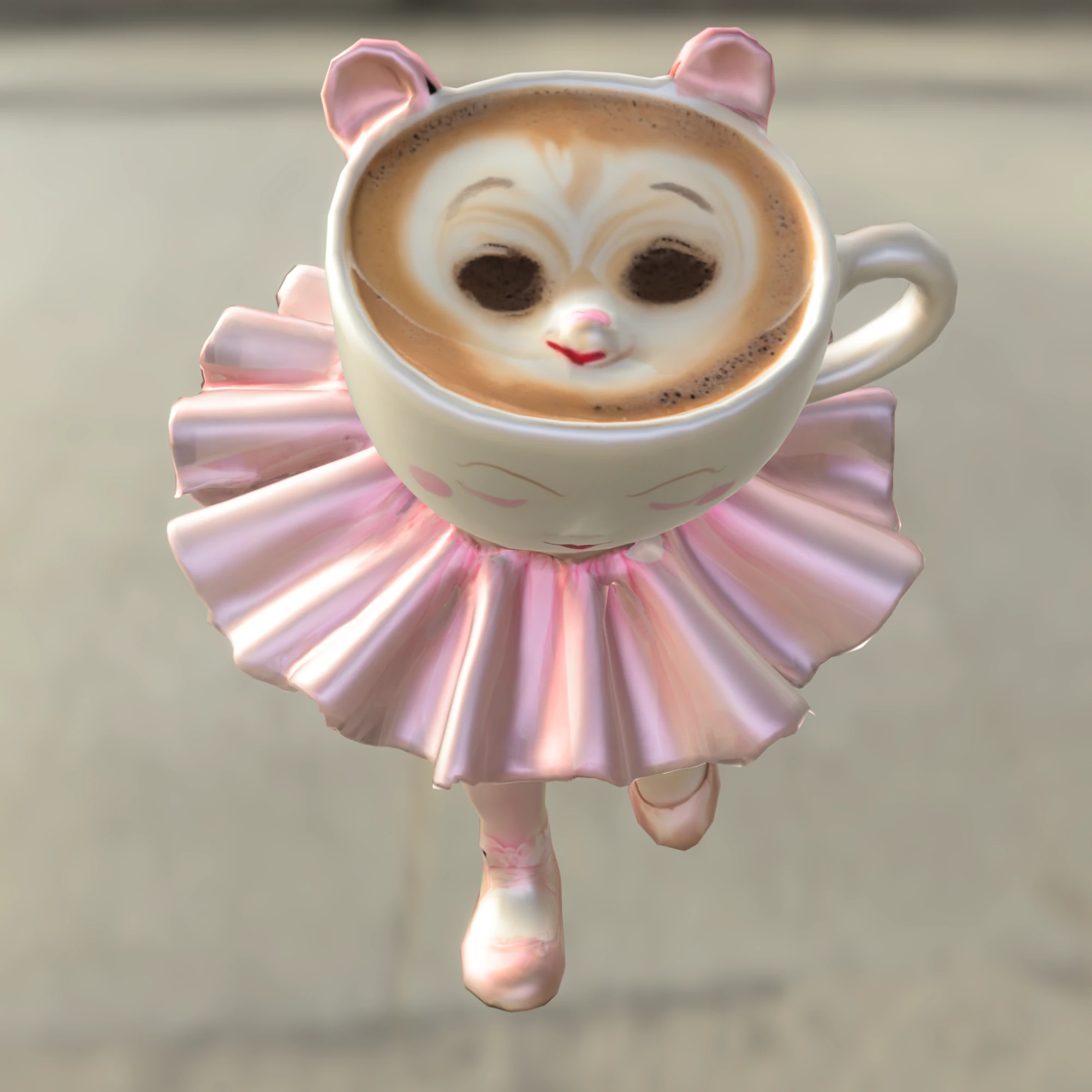 Coffee Cup Ballerina 3D Model .c4d .max .obj .3ds .fbx .stl .blend