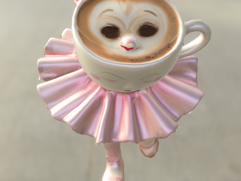 Coffee Cup Ballerina 3D Model