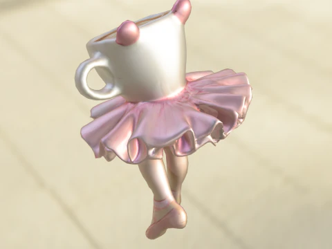 Coffee Cup Ballerina 3D Model
