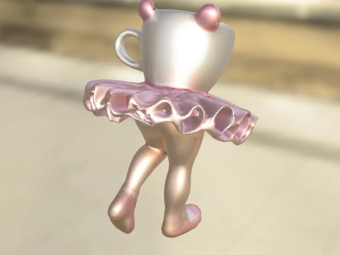 Coffee Cup Ballerina 3D Model