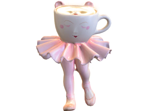 Coffee Cup Ballerina 3D Model