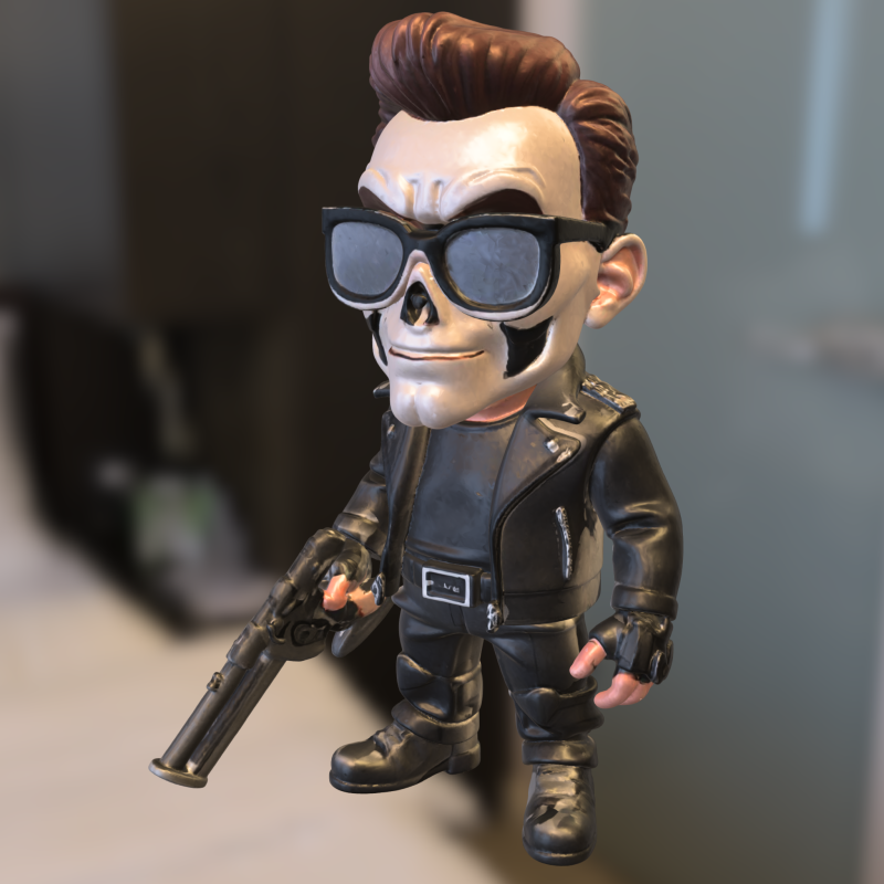 Skull Warrior with Leather Jacket 3D 模型 .c4d .max .obj .3ds .fbx .stl .blend 