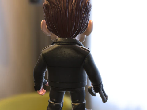 Skull Warrior with Leather Jacket 3D Model