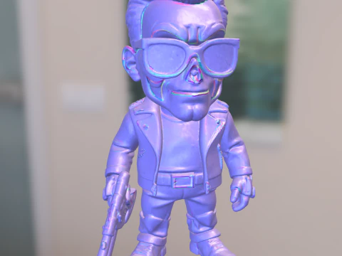 Skull Warrior with Leather Jacket 3D Model