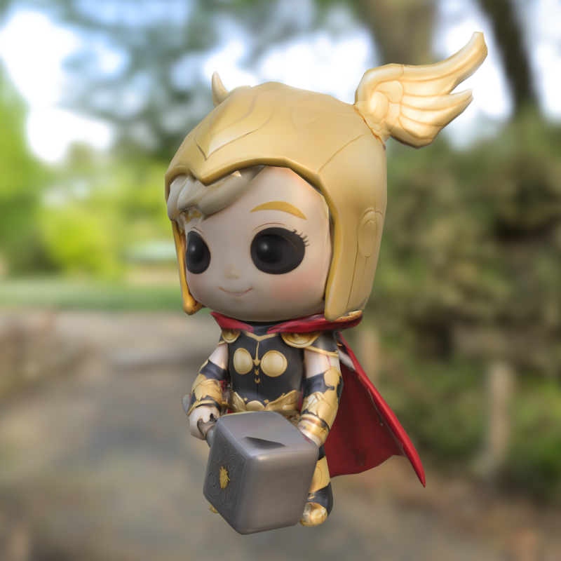 Chibi thor doll 3D Model .c4d .max .obj .3ds .fbx .stl .blend 