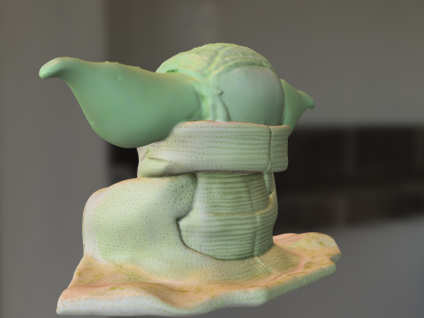 Plushie baby yoda Modelo 3D