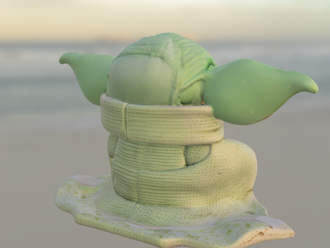 Plushie baby yoda Modelo 3D