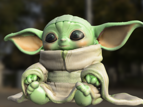 Plushie baby yoda Modelo 3D