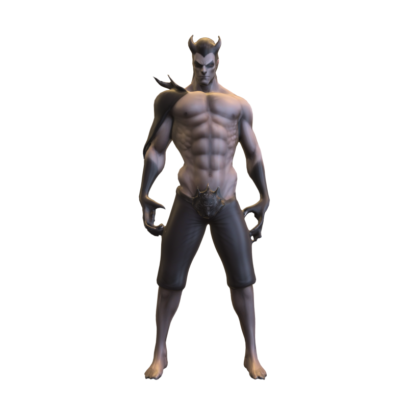 Title Demon Character Model 3D .c4d .max .obj .3ds .fbx .stl .blend
