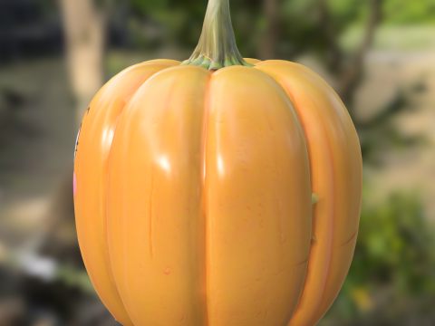 Cute Pumpkin Character Halloween Cartoon Asset 3D Model