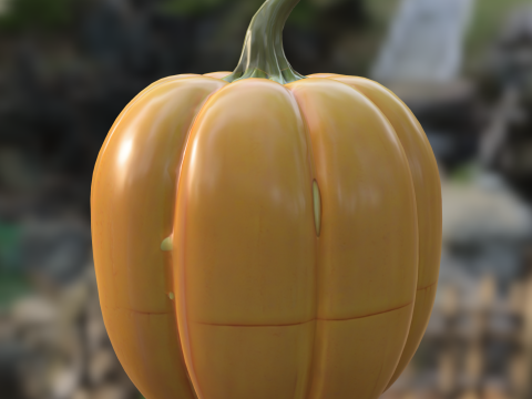 Cute Pumpkin Character Halloween Cartoon Asset 3D Model