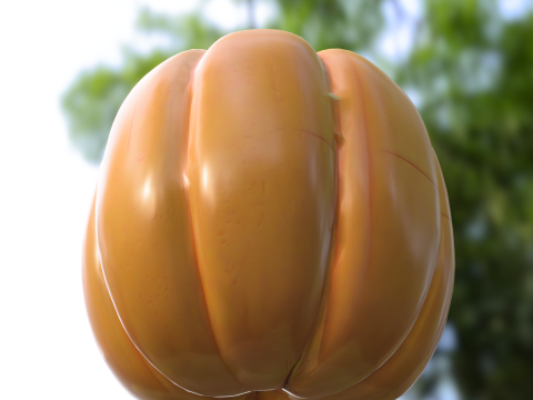 Cute Pumpkin Character Halloween Cartoon Asset 3D Model