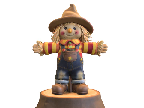 Cute Scarecrow Decor 3D Model