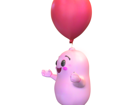 Cute Balloon Character 3D 모델